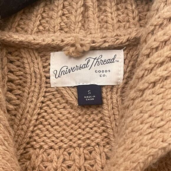 Universal Thread Cable Knit Open Front Cardigan sweater Size Small Tan - Picture 5 of 7